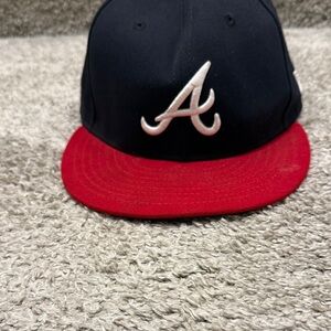 New Era Atlanta A-Logo Baseball Cap - Navy & Red
